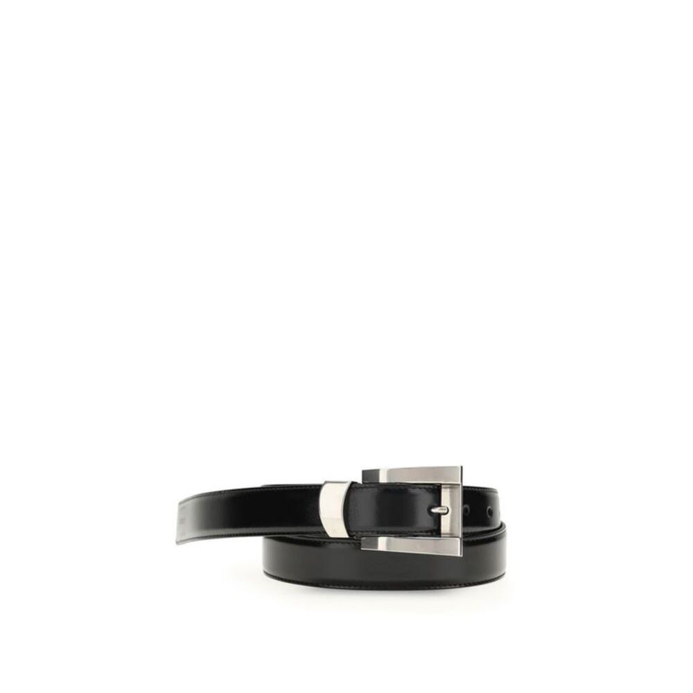 Versace Black Calf Leather Bos Taurus Regular Women's Belt